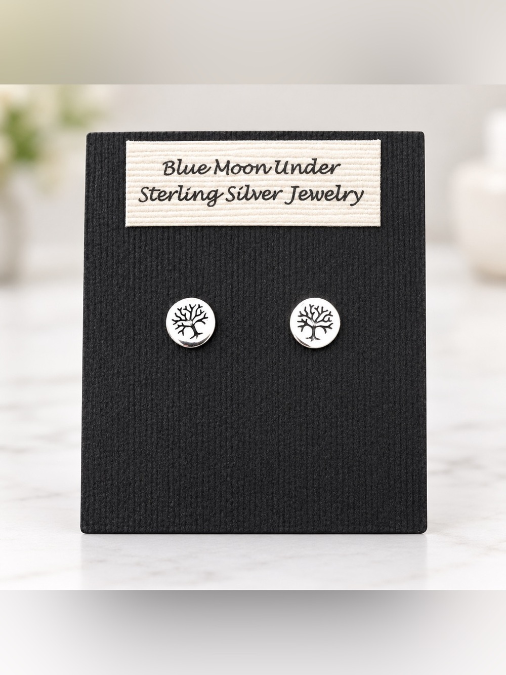 NWT 925 Sterling Silver Tree of Life Stud Earrings NEW